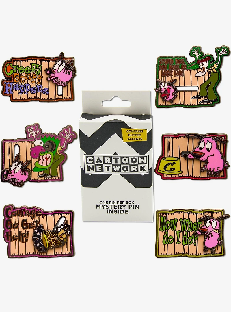 Courage The Cowardly Dog Interactive Mystery Enamel Pin Blind Box Series