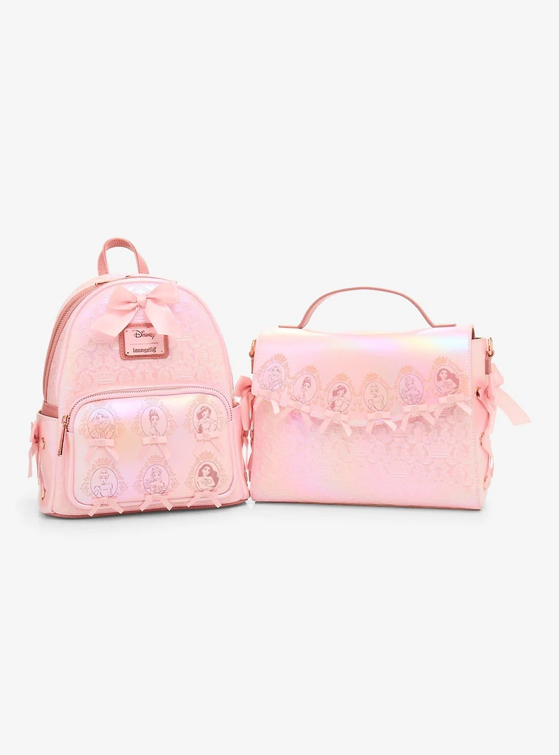 Loungefly Disney Princess Cameo Pink Portraits Tonal Crossbody Bag