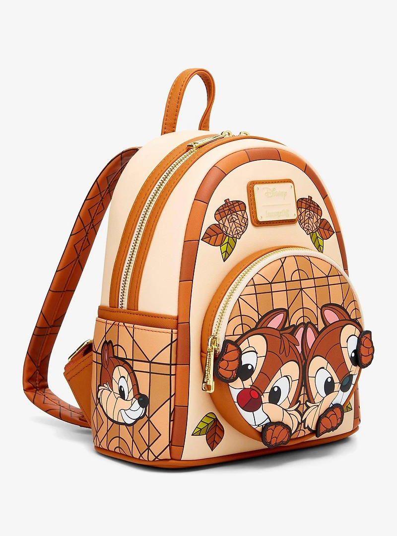 Loungefly Disney Chip & Dale Stained Glass Mini Backpack - BoxLunch Exclusive
