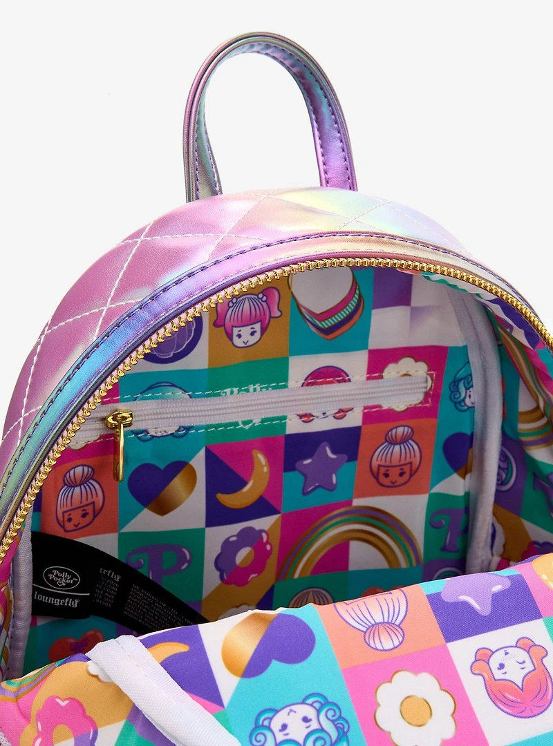 Loungefly Polly Pocket Iridescent Quilted Heart Mini Backpack - BoxLunch Exclusive