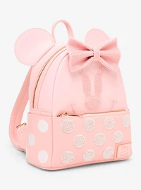 Loungefly Disney Minnie Mouse 3D Ears Beaded Mini Backpack