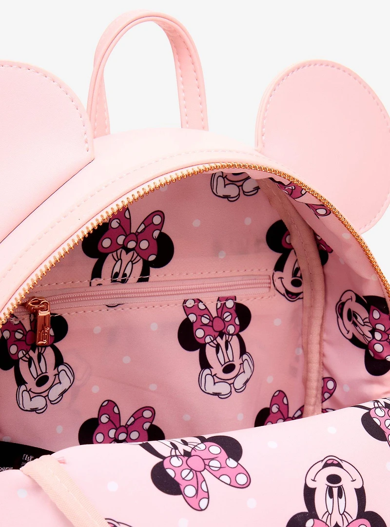 Loungefly Disney Minnie Mouse 3D Ears Beaded Mini Backpack