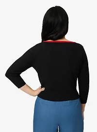 Unique Vintage Black & Cherries Cardigan