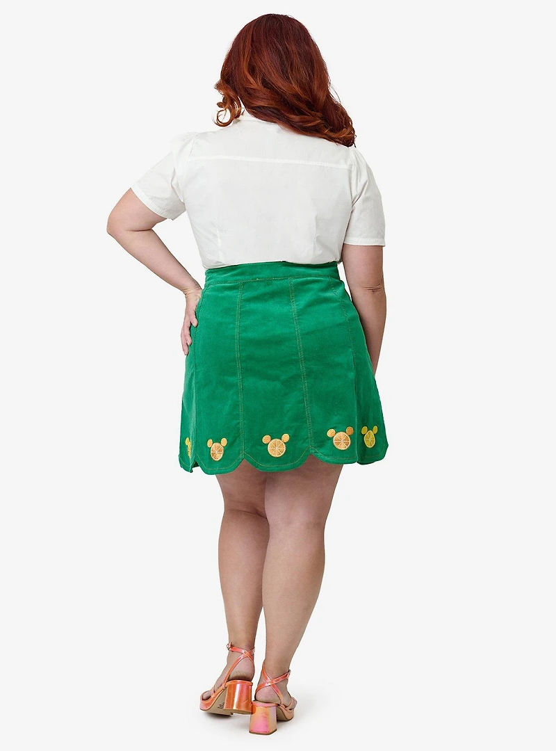 Disney Food Collection by Smak Parlour Plus Green Mickey Citrus Corduroy Mini Skirt