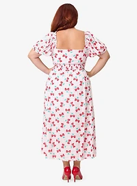 Disney Mickey & Friends Collection by Unique Vintage Plus Pink Minnie Cherries Midi Dress