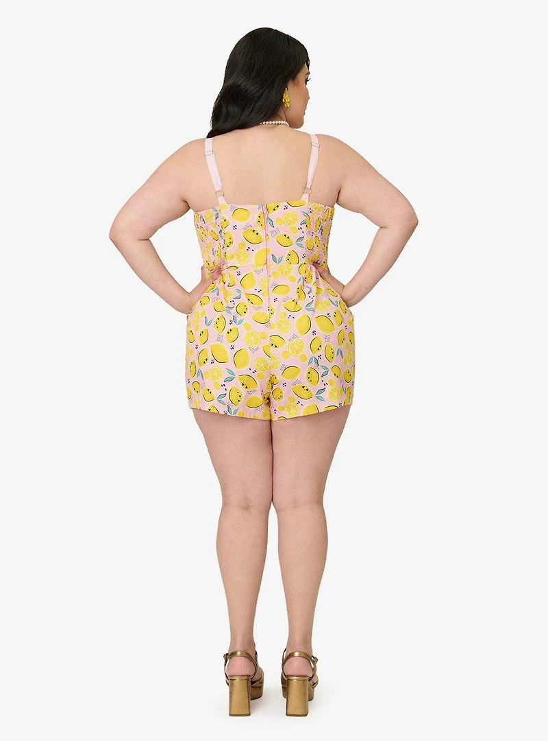 Disney Food Collection by Unique Vintage Plus Pink Lemonade Skirted Dolly Romper
