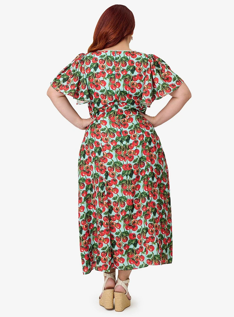 Unique Vintage Plus Cherry Tomato Midi Dress