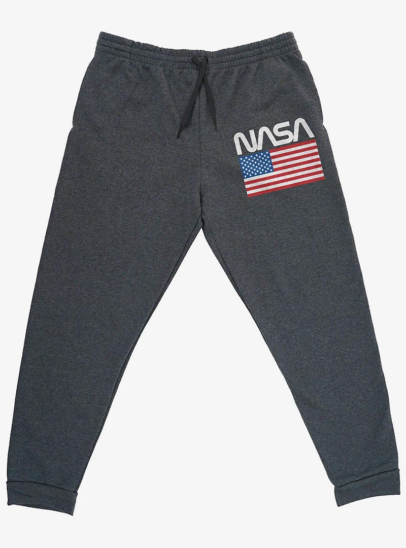 NASA American Flag Worm Logo Jogger Sweatpants