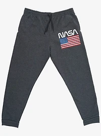 NASA American Flag Worm Logo Jogger Sweatpants