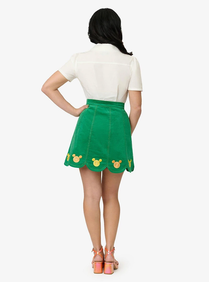 Disney Food Collection by Smak Parlour Green Mickey Citrus Corduroy Mini Skirt