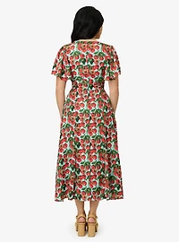 Unique Vintage Cherry Tomato Midi Dress