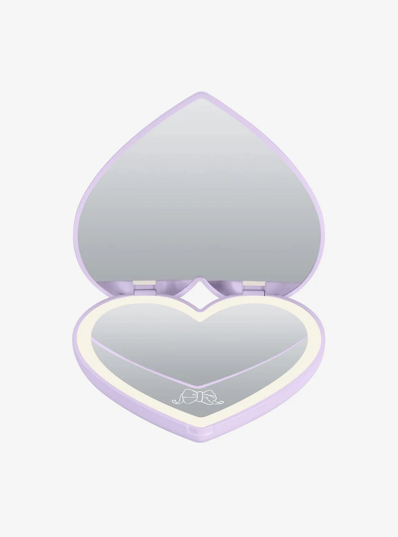 Kuromi Lovely Ribbon LED Heart Compact Mirror