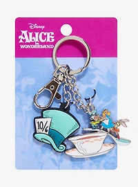 Disney Alice in Wonderland Mad Hatter Teacup Multi-Charm Keychain - BoxLunch Exclusive