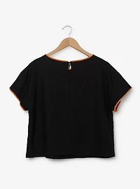 Disney Pixar Coco Marigold Embroidered Women's Plus Linen Top - BoxLunch Exclusive