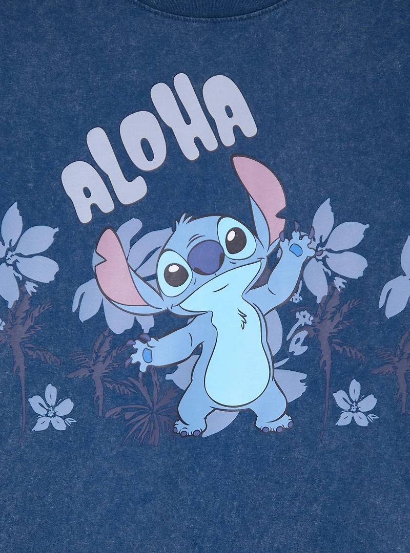 Disney Lilo & Stitch Floral Women's Cropped T-Shirt - BoxLunch Exclusive