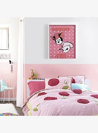 Disney Minnie Mouse & Daisy Duck Western Tufted Wall Art Framed