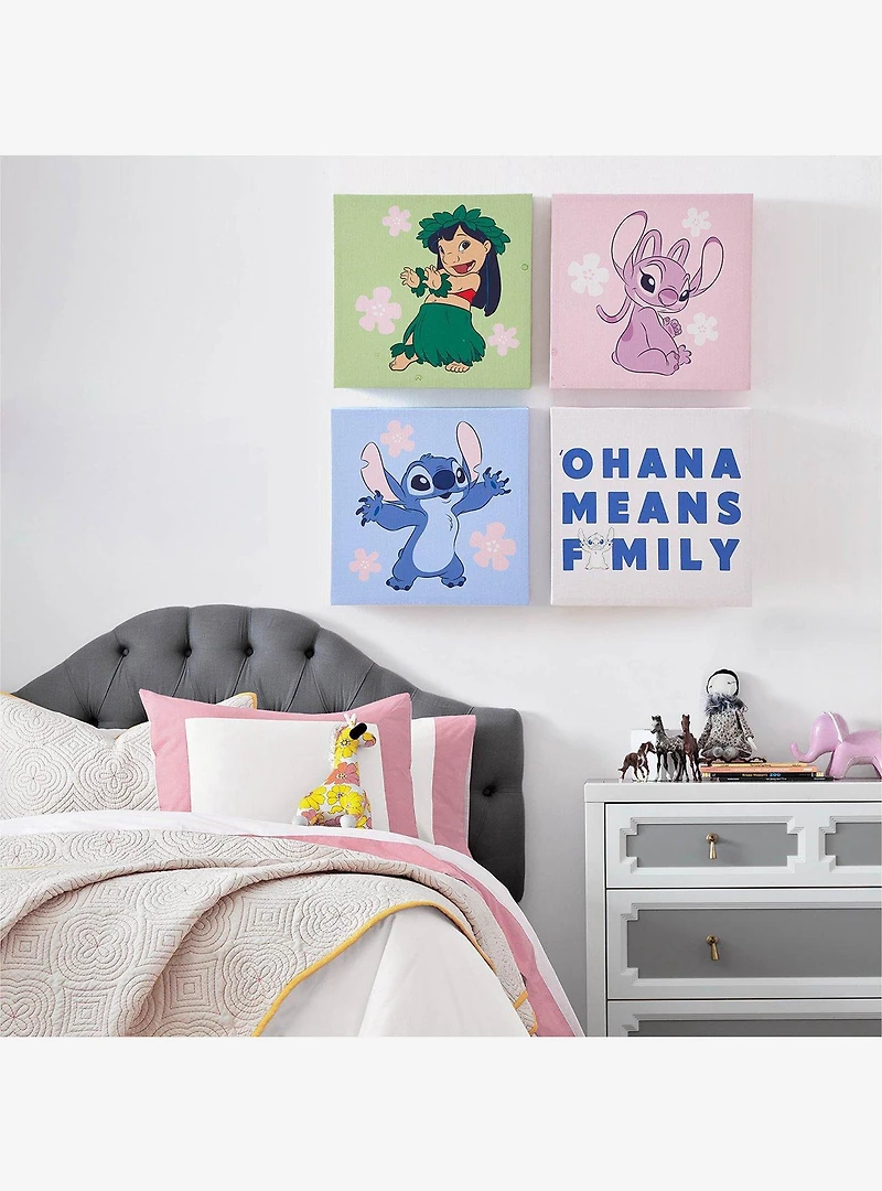 Disney Lilo & Stitch and Angel 4-Piece Canvas Wall Art