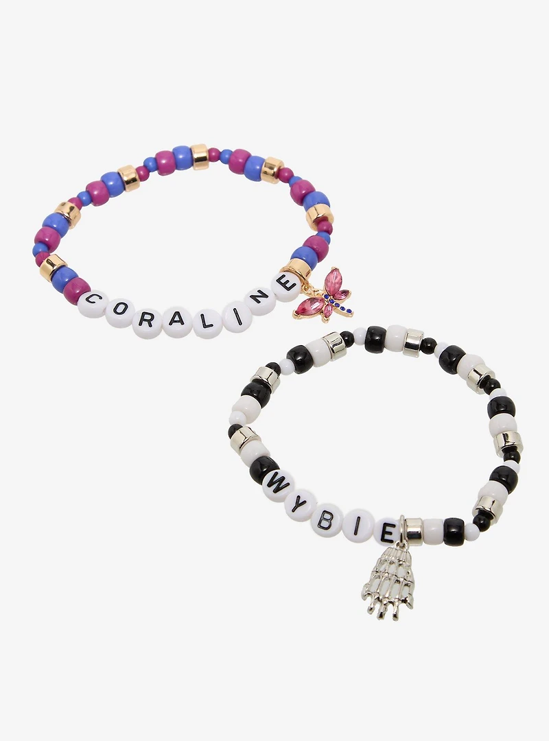 Coraline Wybie & Coraline Beaded Friendship Bracelet Set - BoxLunch Exclusive