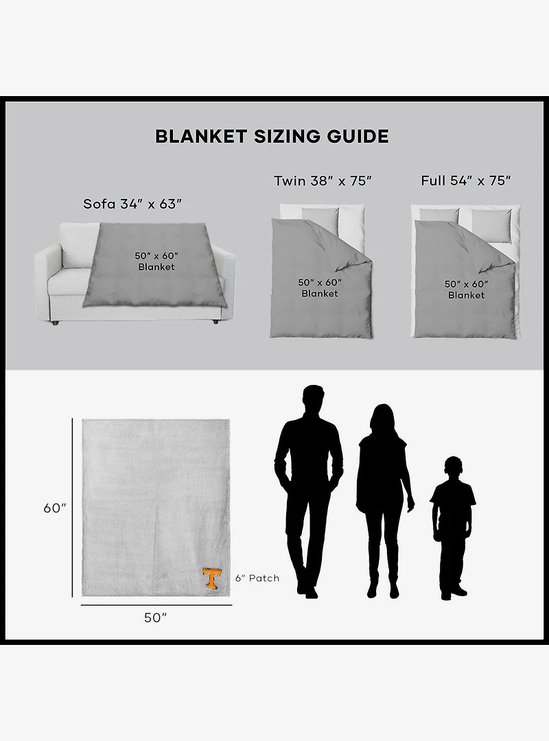 NCAA Tennessee Volunteers Logo Sweatshirt Throw Blanket
