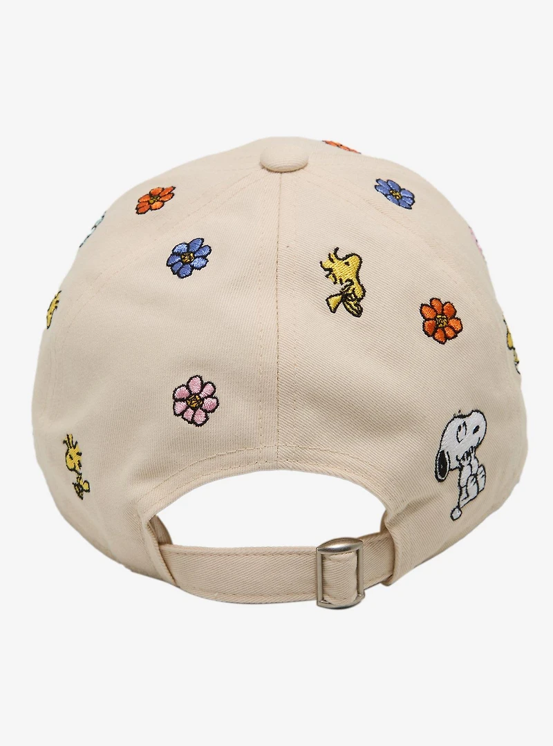 Peanuts Snoopy Floral Allover Embroidered Ball Cap