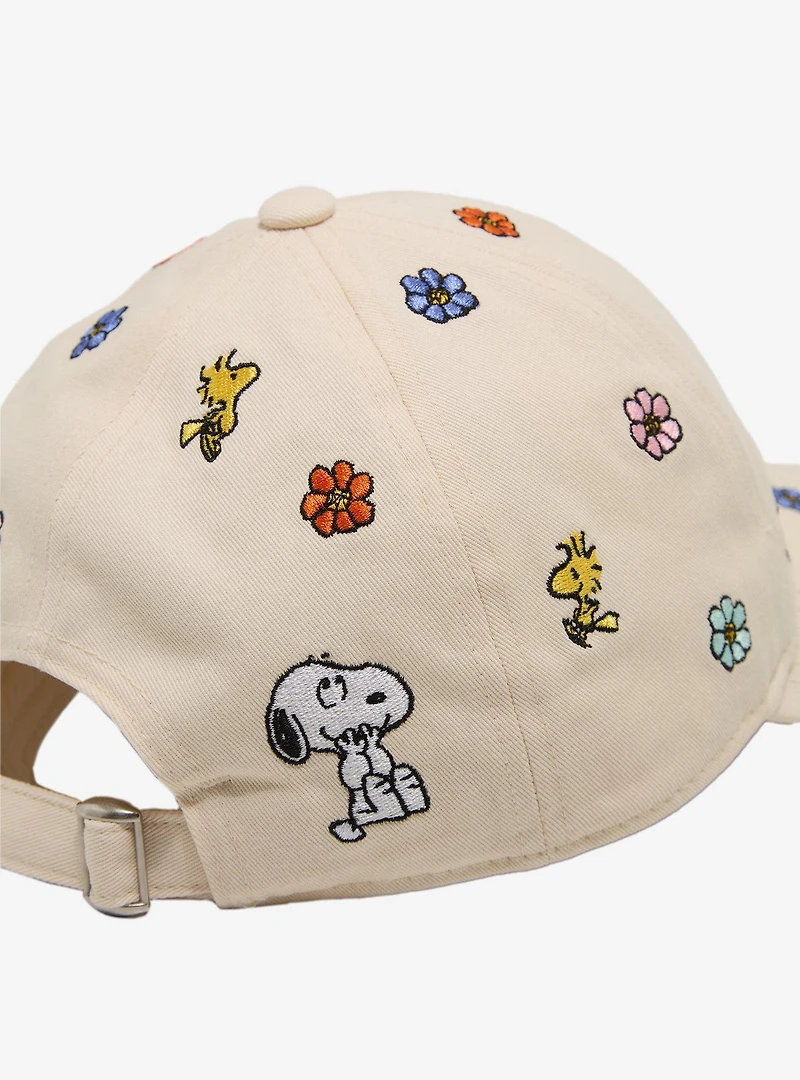 Peanuts Snoopy Floral Allover Embroidered Ball Cap