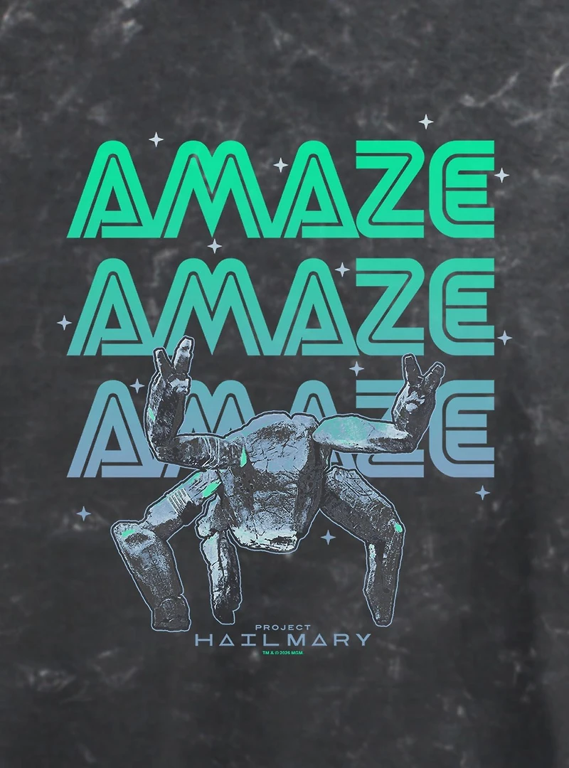 Project Hail Mary Amazing Rocky Womens Mineral Wash Crop T-Shirt