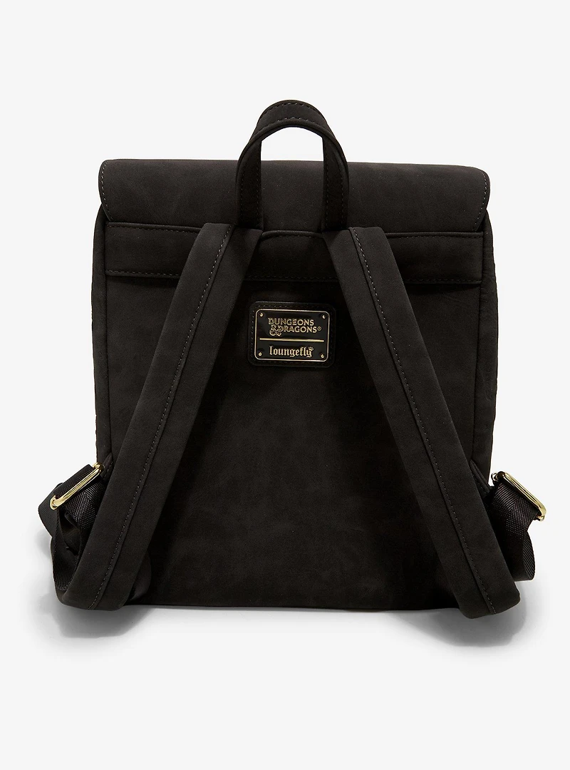 Loungefly Dungeons & Dragons Icons Black and Gold Mini Backpack - BoxLunch Exclusive