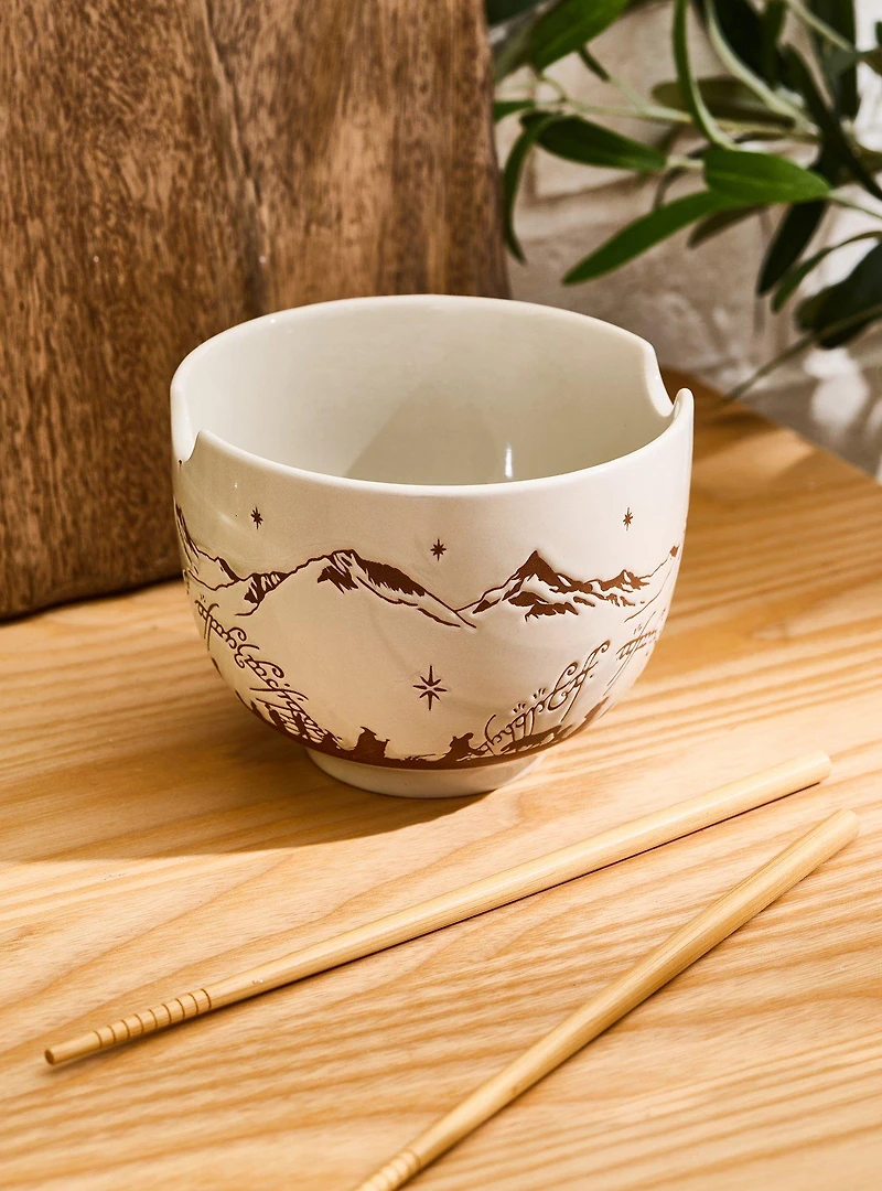 The Lord of the Rings Middle-earth Mountains Ramen Bowl with Chopsticks - BoxLunch Exclusive