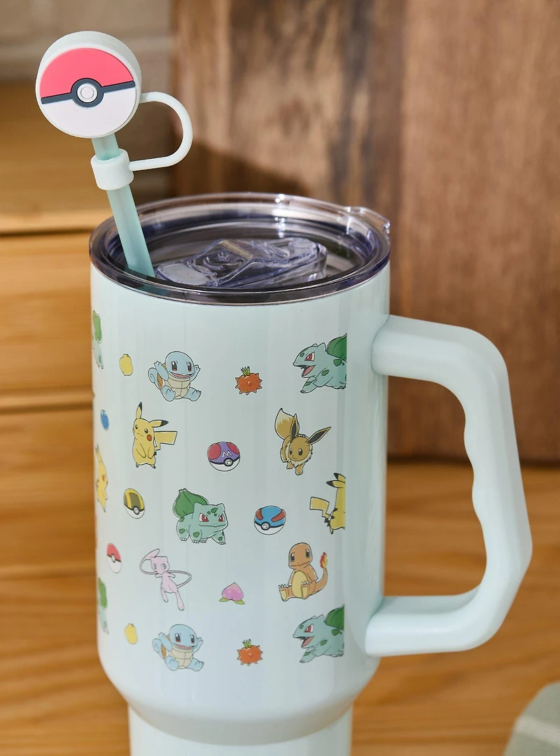 Pokémon Snacks Allover Print Straw Tumbler with Handle