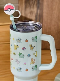 Pokémon Snacks Allover Print Straw Tumbler with Handle