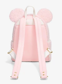 Loungefly Disney Minnie Mouse Ears Pink Sherpa Mini Backpack - BoxLunch Exclusive