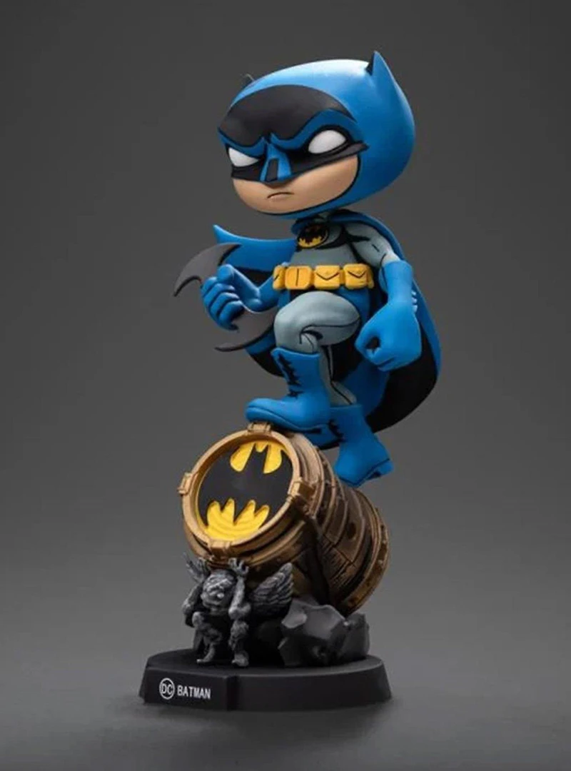 Iron Studios DC Comics MiniCo Batman on Bat-Signal (Blue Variant) Figure