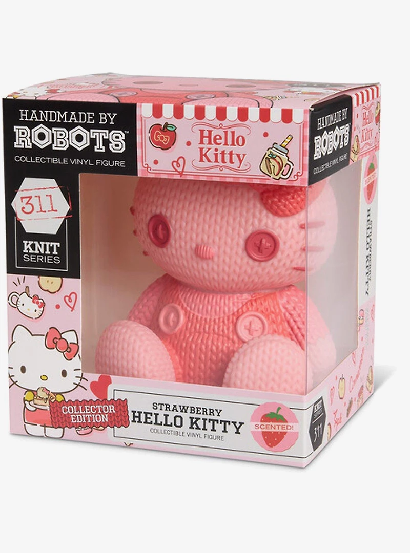 Handmade By Robots Sanrio Knit Series Strawberry Scented Hello Kitty Vinyl Figure