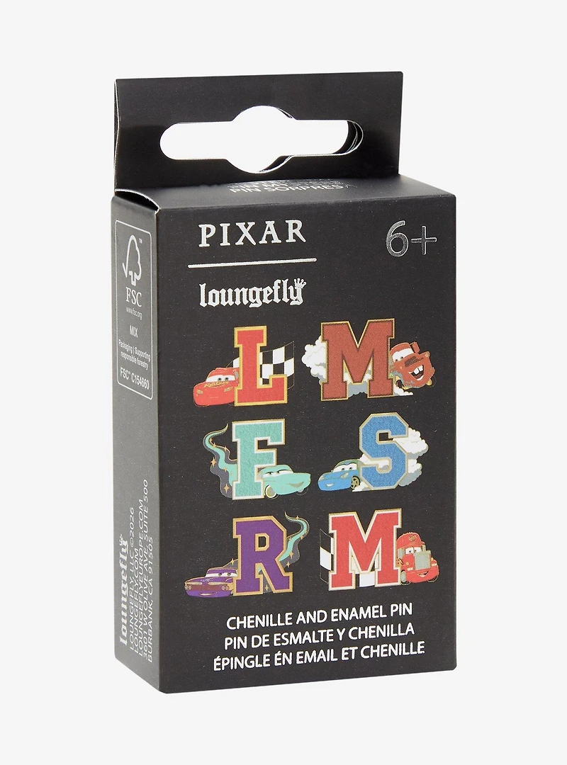 Loungefly Disney Pixar Cars Chenille Letters Blind Box Enamel Pin - BoxLunch Exclusive