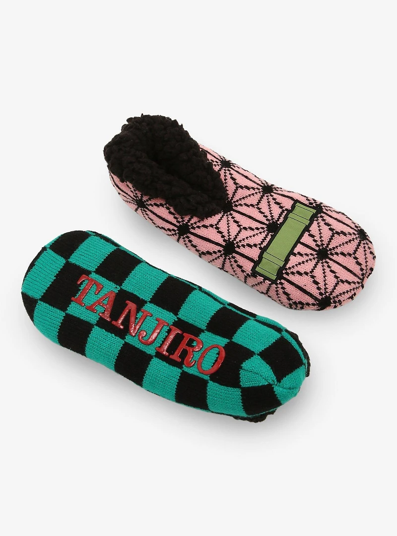 Demon Slayer: Kimetsu no Yaiba Tanjiro & Nezuko Slipper Socks - BoxLunch Exclusive