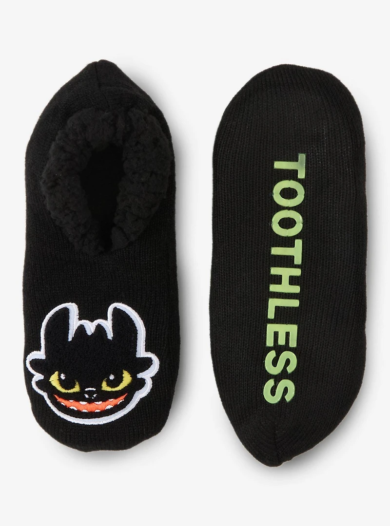 DreamWorks How To Train Your Dragon Toothless Patch Slipper Socks - BoxLunch Exclusive