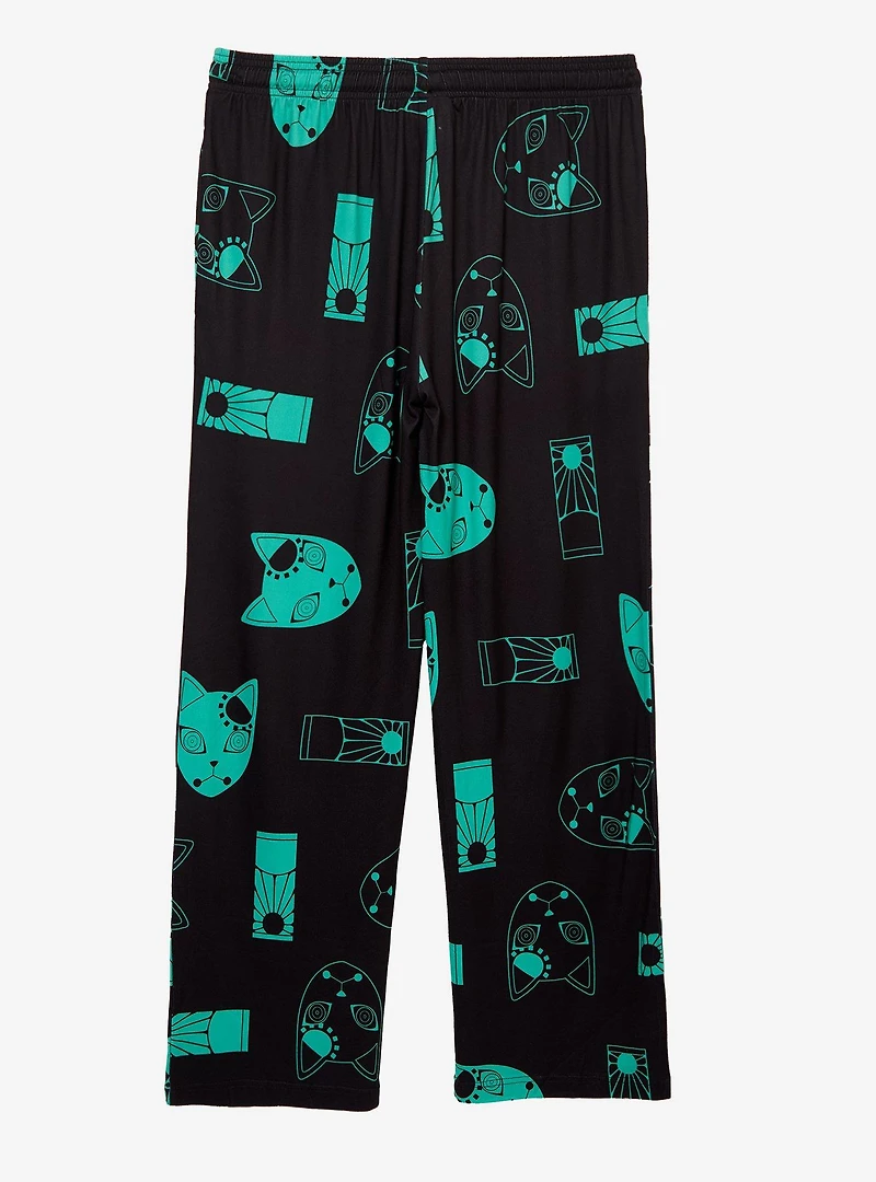 Demon Slayer: Kimetsu no Yaiba Tanjiro Tonal Icons Allover Print Sleep Pants - BoxLunch Exclusive