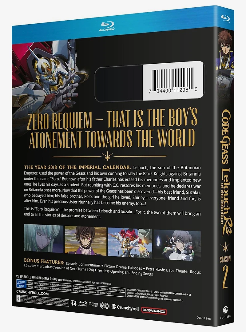 Code Geass: Lelouch of the Rebellion R2 Season 2 Blu-Ray