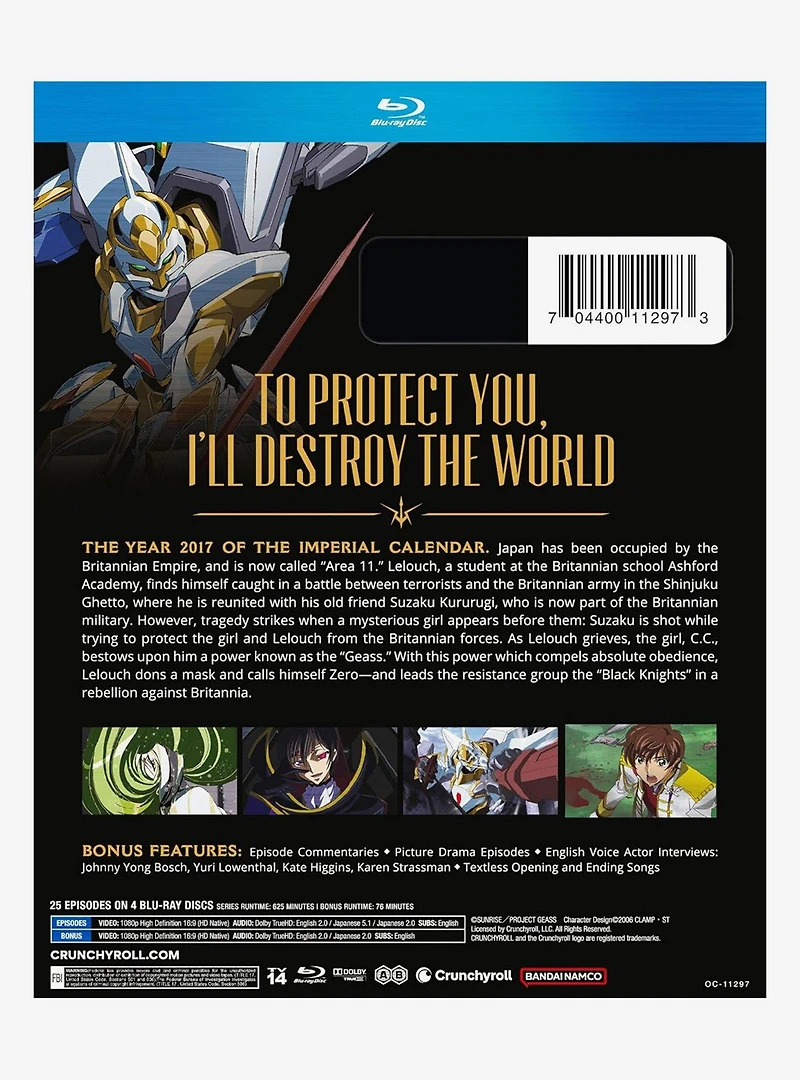 Code Geass: Lelouch of the Rebellion Season 1 Blu-Ray