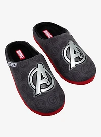 Marvel Avengers Silver Logo Slippers - BoxLunch Exclusive