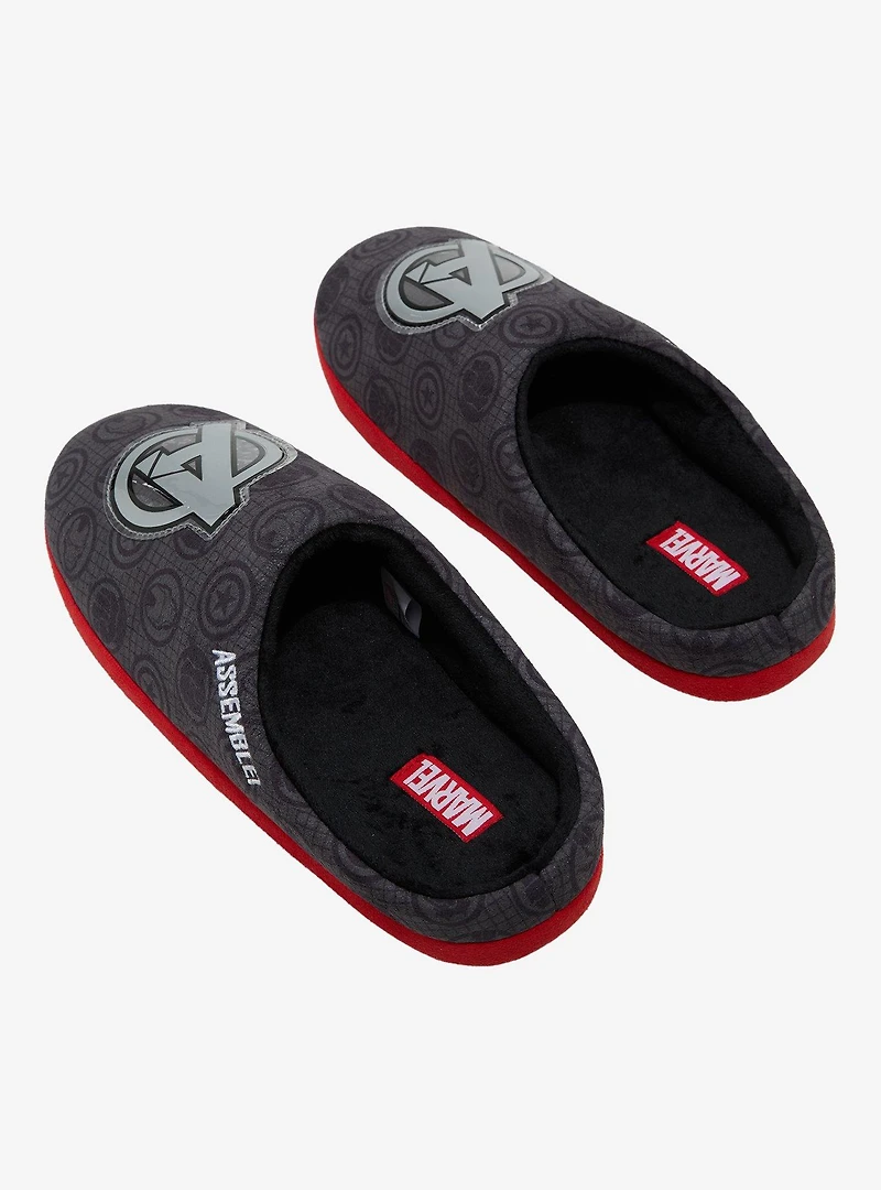 Marvel Avengers Silver Logo Slippers - BoxLunch Exclusive