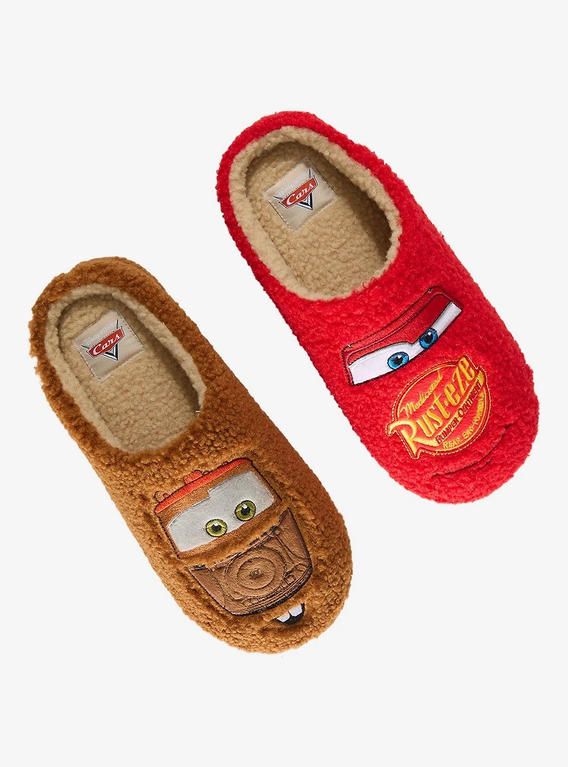 Disney Pixar Cars Lightning McQueen & Mater Sherpa Slippers - BoxLunch Exclusive