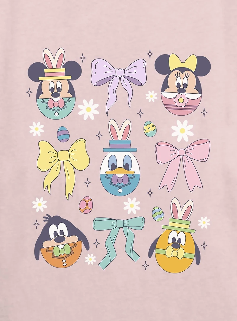 Disney Mickey Mouse & Friends Bows Egg Heads Womens Skimmer T-Shirt