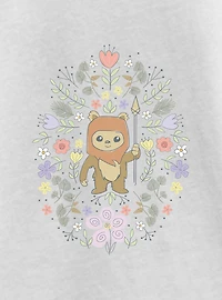 Star Wars Ewok Floral Spring Youth Girls T-Shirt
