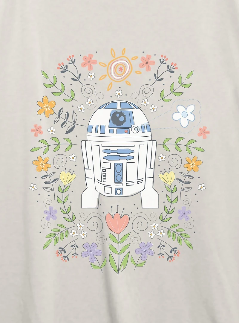 Star Wars R2 Floral Spring Womens Oversized T-Shirt