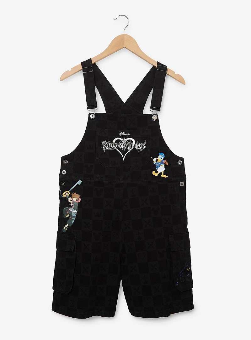 Disney Kingdom Hearts Women's Checkered Short Overalls - BoxLunch Exclusive