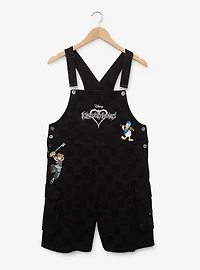 Disney Kingdom Hearts Women's Checkered Short Overalls - BoxLunch Exclusive