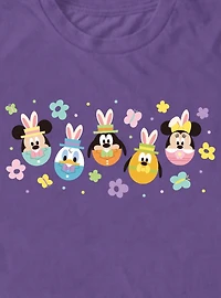 Disney Mickey Mouse & Friends Flowers Egg Heads T-Shirt