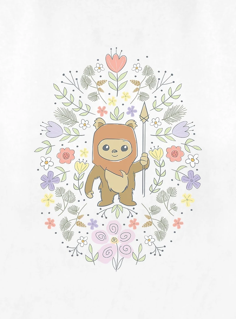 Star Wars Ewok Floral Spring Womens T-Shirt