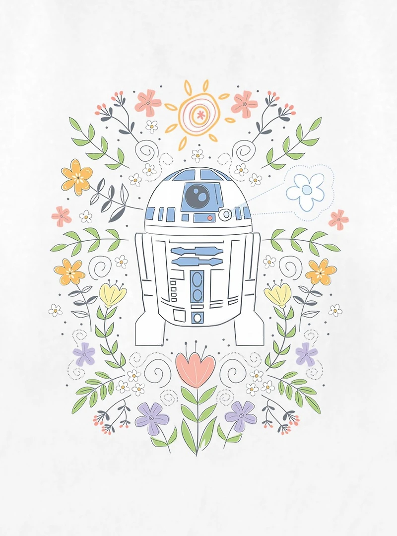 Star Wars R2 Floral Spring Womens T-Shirt